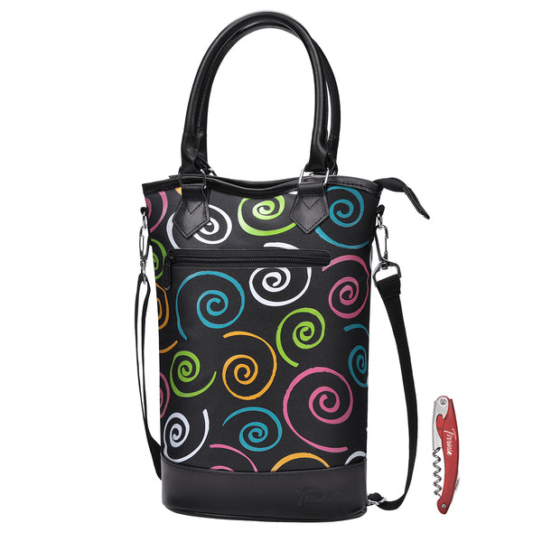Tirrinia 2 Bottle Wine Gift Tote with Corkscrew for Outdoor
