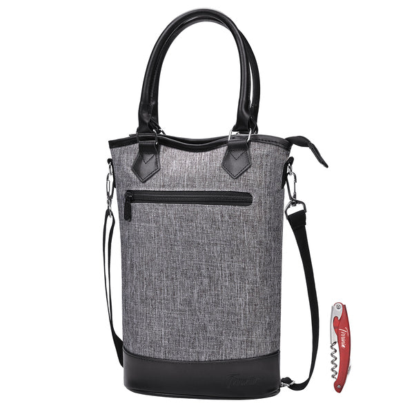 Tirrinia 2 Bottle Wine Gift Tote with Corkscrew for Outdoor