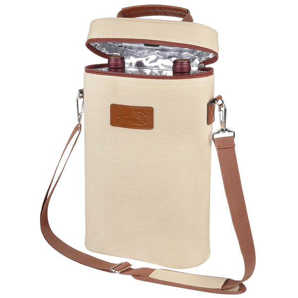 Tirrinia 2 Bottle Wine Carrier for Picnic