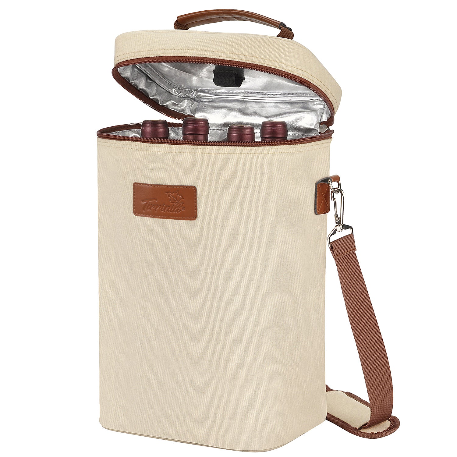 Tirrinia 4 Bottle Wine Cooler Tote Bag for Wine Travel