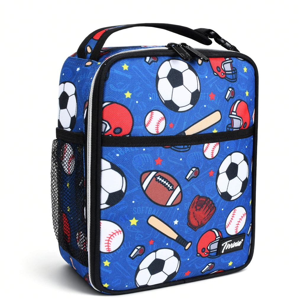 Tirrinia Sports-Themed Insulated Lunch Bag – Compact, Leakproof & Travel-Friendly