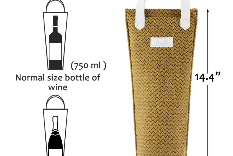 Insulated Single Wine Bottle Carrier — Auto-Seal Opening with PE Support Plate