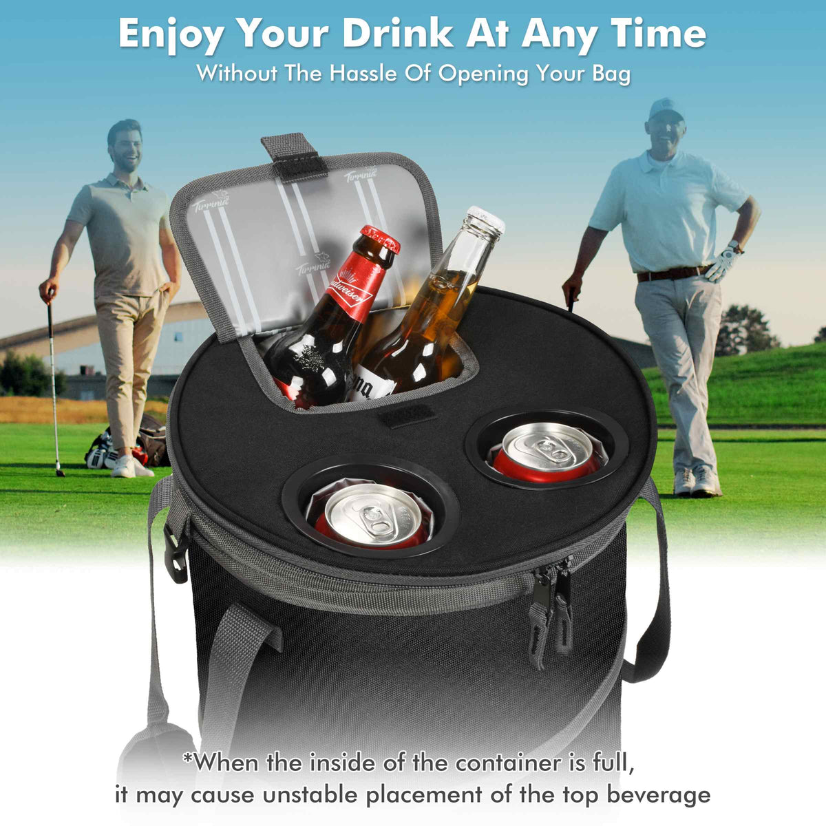 Tirrinia Collapsible Pop-Up Cylinder Cooler Bag