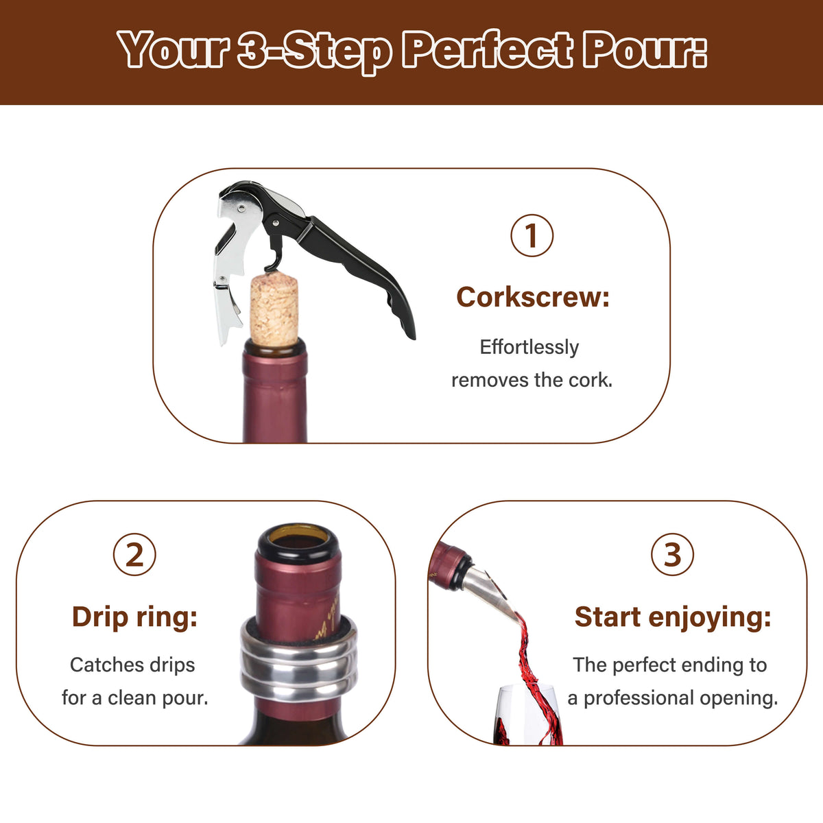 Tirrinia Wine Opener Gift Set, Wine Corkscrew Opener Raffle Gift for game winners adults,bridal shower prizes,Wine Opener Kit