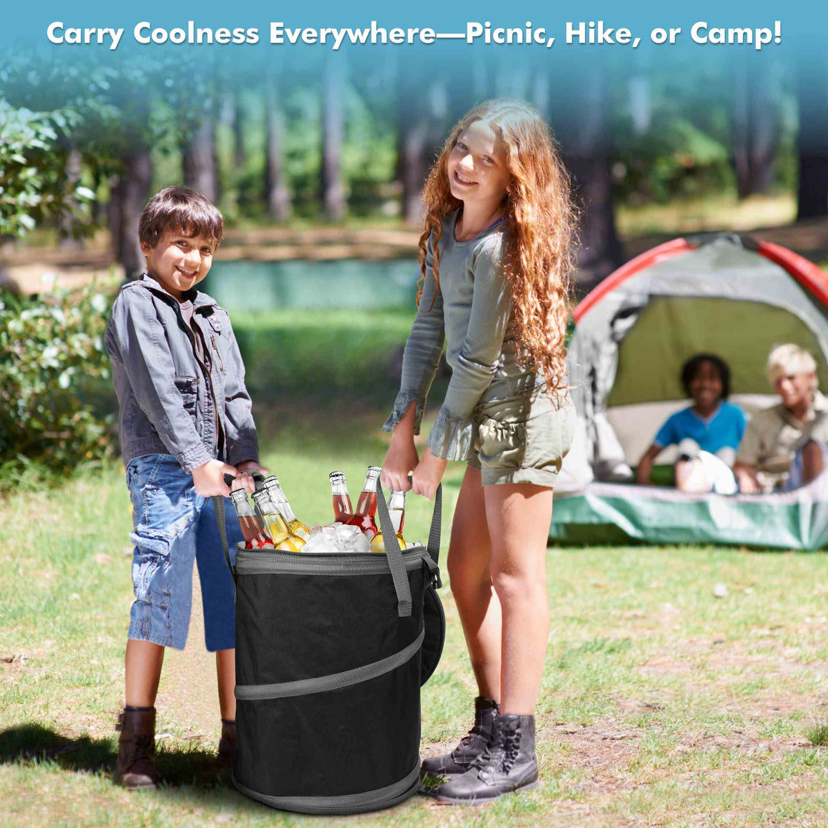 Tirrinia Collapsible Pop-Up Cylinder Cooler Bag