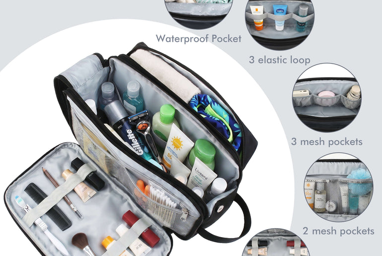 Tirrinia Travel Toiletry Bag – Waterproof Organizer with Dry & Wet Separation detail view
