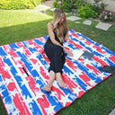 Quality Large Picnic Blanket 70" X 80" with USA Pattern Design