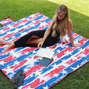 Quality Large Picnic Blanket 70" X 80" with USA Pattern Design