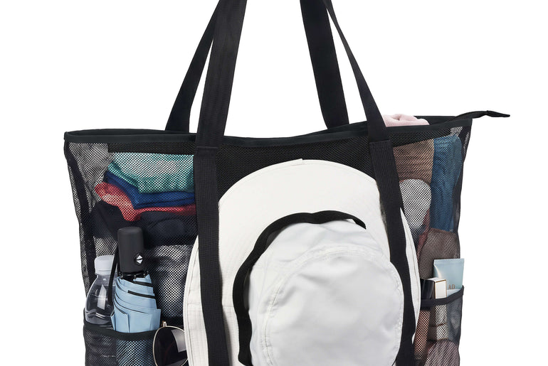 Tirrinia Large Mesh Beach Tote Bag – Sandproof, Quick-Dry Travel Tote with 9 Pockets newarrivals style