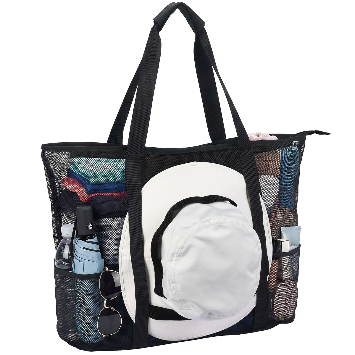 Tirrinia Large Mesh Beach Tote Bag – Sandproof, Quick-Dry Travel Tote with 9 Pockets newarrivals style