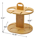 Tirrinia Bamboo Wine Bottle Holder with Corkscrew size chart