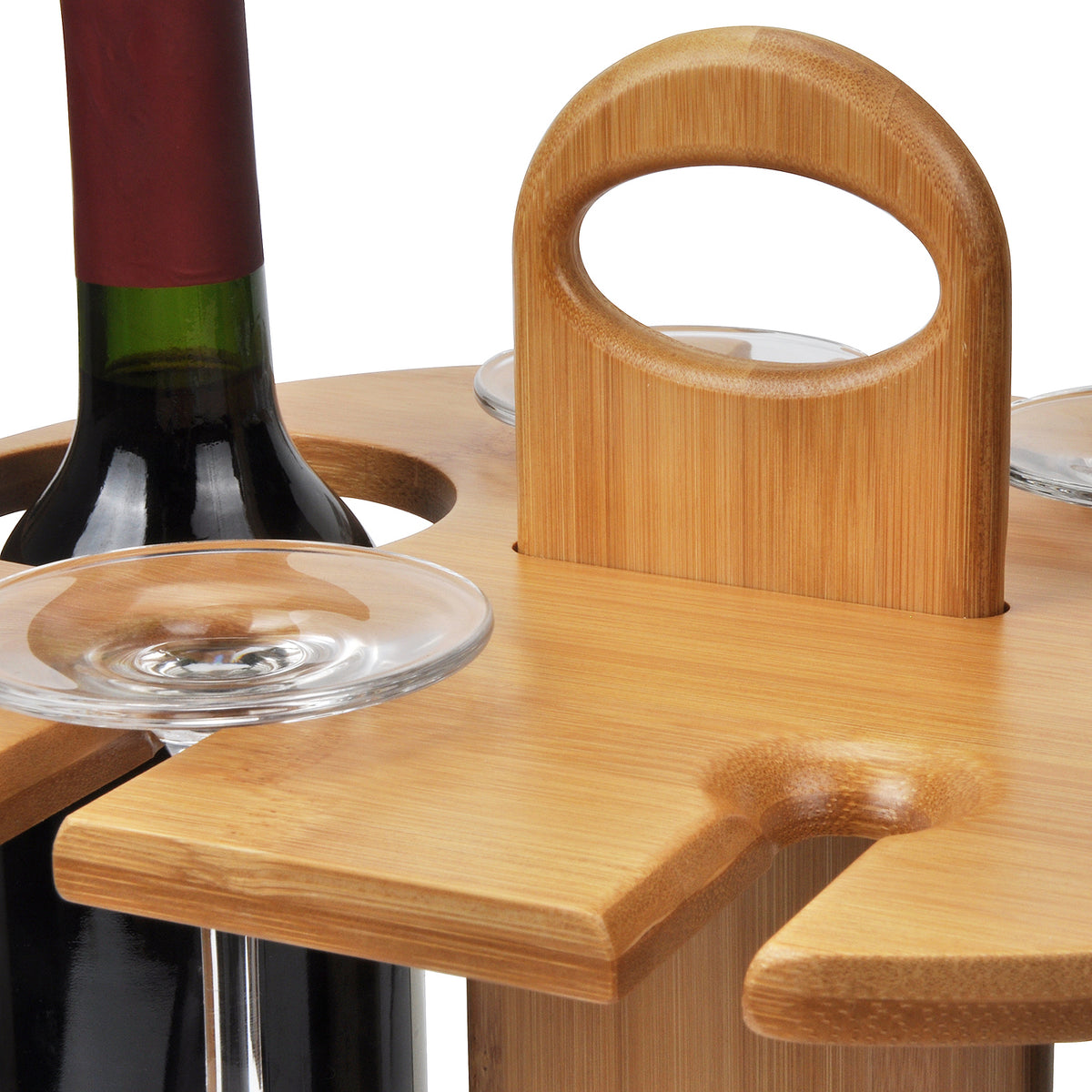 Tirrinia Bamboo Wine Bottle Holder with Corkscrew