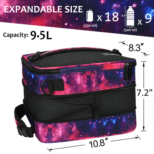 Tirrinia Expandable Insulated Lunch Cooler Bag Starlight