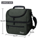 Tirrinia Extra Large Adult Insulated Lunch Bag size chart