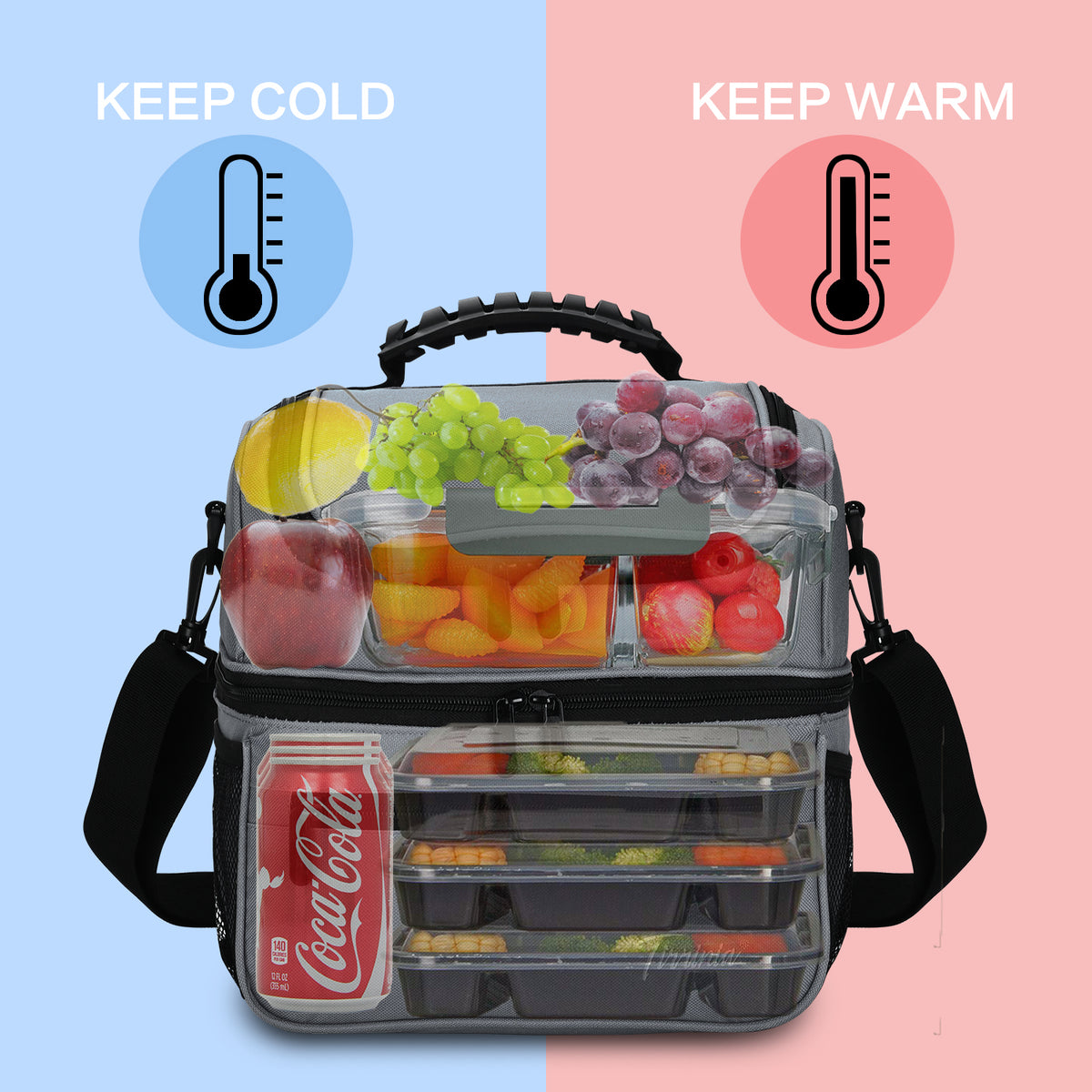 Tirrinia Extra Large Adult Insulated Lunch Bag
