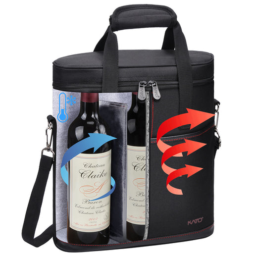 Tirrinia 3 Bottle Insulated Wine Tote Bag with Corkscrew