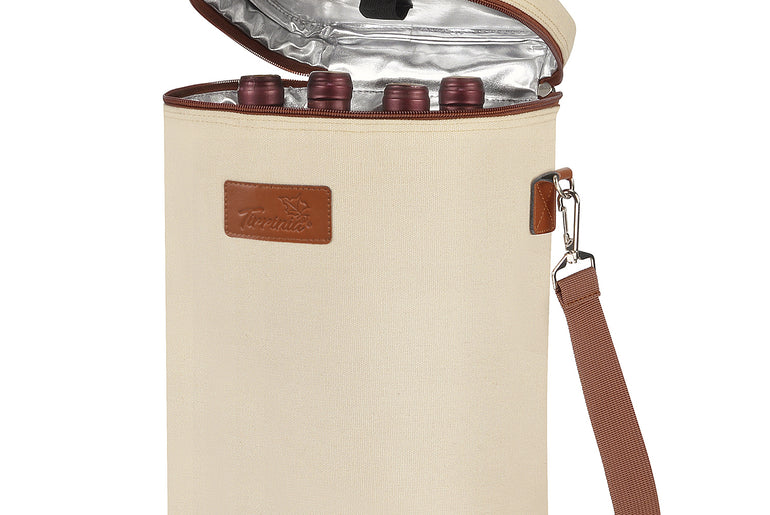 Tirrinia 4 Bottle Wine Cooler Tote Bag for Wine Travel
