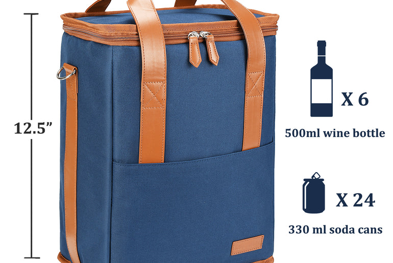 Tirrinia 6 Bottle Wine Purse Cooler for Wine Travel detail view