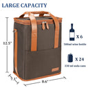 Tirrinia 6 Bottle Wine Purse Cooler for Wine Travel size chart