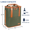 Tirrinia 6 Bottle Wine Purse Cooler for Wine Travel size chart