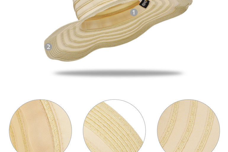 Tirrinia Womens Beach Striped Straw Hat