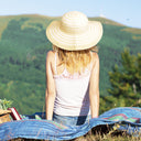 Tirrinia Womens Beach Striped Straw Hat