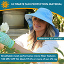 Solaris Unisex Outdoor Sun Protection Fishing Cap with Neck Flap Wide Brim Mesh Hat for Travel Camping Hiking Hunting close-u