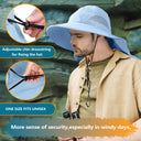 Solaris Unisex Outdoor Sun Protection Fishing Cap with Neck Flap Wide Brim Mesh Hat for Travel Camping Hiking Hunting close-u