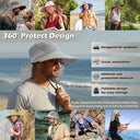 Solaris Unisex Outdoor Sun Protection Fishing Cap with Neck Flap Wide Brim Mesh Hat for Travel Camping Hiking Hunting newarri