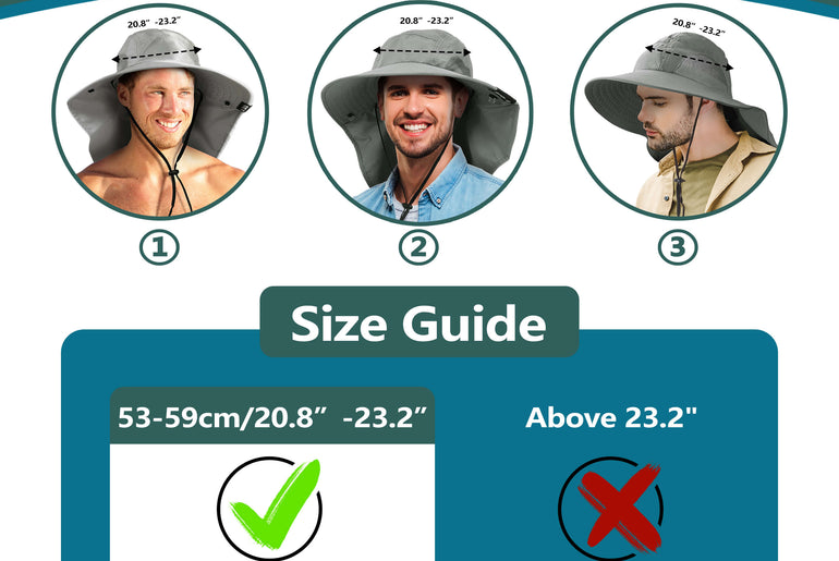 Solaris Unisex Outdoor Sun Protection Fishing Cap with Neck Flap Wide Brim Mesh Hat for Travel Camping Hiking Hunting size ch
