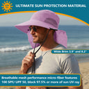 Solaris Unisex Outdoor Sun Protection Fishing Cap with Neck Flap Wide Brim Mesh Hat for Travel Camping Hiking Hunting close-u