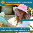 Solaris Unisex Outdoor Sun Protection Fishing Cap with Neck Flap Wide Brim Mesh Hat for Travel Camping Hiking Hunting close-u