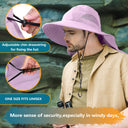 Solaris Unisex Outdoor Sun Protection Fishing Cap with Neck Flap Wide Brim Mesh Hat for Travel Camping Hiking Hunting close-u