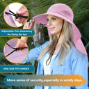 Solaris Unisex Outdoor Sun Protection Fishing Cap with Neck Flap Wide Brim Mesh Hat for Travel Camping Hiking Hunting close-u