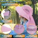 Solaris Unisex Outdoor Sun Protection Fishing Cap with Neck Flap Wide Brim Mesh Hat for Travel Camping Hiking Hunting close-u
