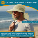 Solaris Unisex Outdoor Sun Protection Fishing Cap with Neck Flap Wide Brim Mesh Hat for Travel Camping Hiking Hunting close-u