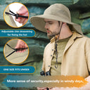 Solaris Unisex Outdoor Sun Protection Fishing Cap with Neck Flap Wide Brim Mesh Hat for Travel Camping Hiking Hunting close-u