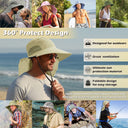 Solaris Unisex Outdoor Sun Protection Fishing Cap with Neck Flap Wide Brim Mesh Hat for Travel Camping Hiking Hunting newarri