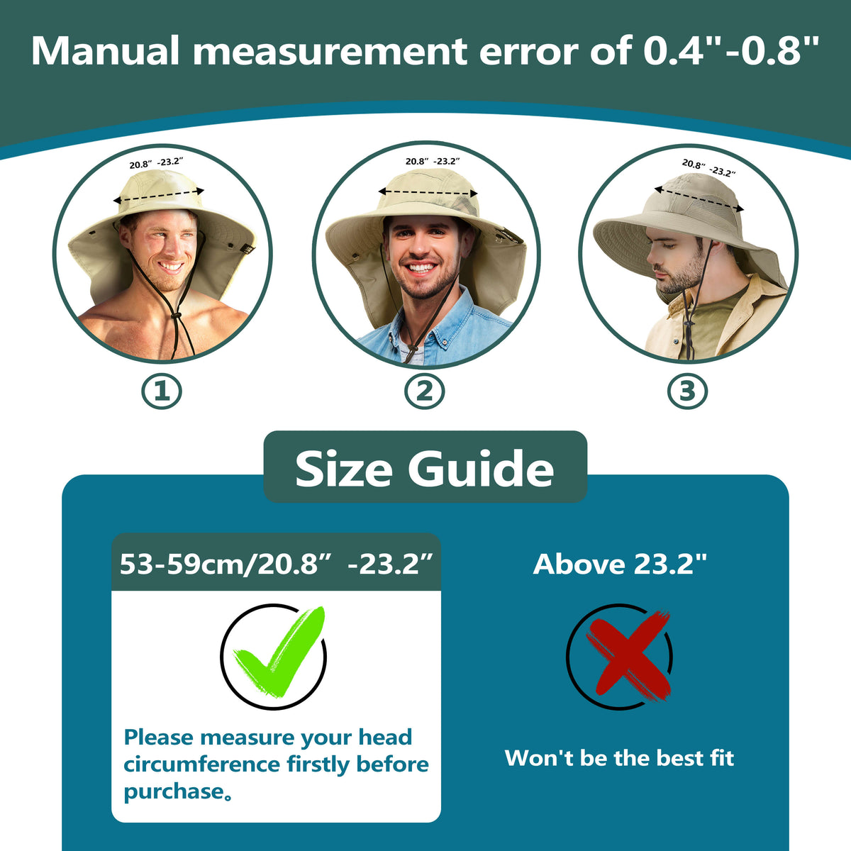 Solaris Unisex Outdoor Sun Protection Fishing Cap with Neck Flap Wide Brim Mesh Hat for Travel Camping Hiking Hunting size ch