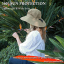 Solaris Outdoor Wide Brim Sun Hats Blocking UV Protection Cap UPF 50+ Foldable Mesh Net for Finishing, Hiking, Camping newarr