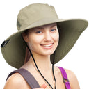 Solaris Outdoor Wide Brim Sun Hats Blocking UV Protection Cap UPF 50+ Foldable Mesh Net for Finishing, Hiking, Camping front 