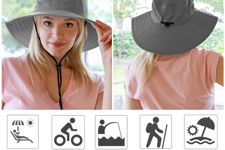 Solaris Outdoor Wide Brim Sun Hats Blocking UV Protection Cap UPF 50+ Foldable Mesh Net for Finishing, Hiking, Camping detail