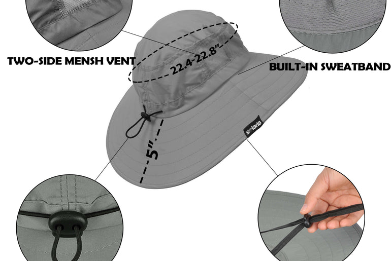 Solaris Outdoor Wide Brim Sun Hats Blocking UV Protection Cap UPF 50+ Foldable Mesh Net for Finishing, Hiking, Camping newarr