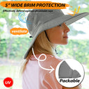 Solaris Outdoor Wide Brim Sun Hats Blocking UV Protection Cap UPF 50+ Foldable Mesh Net for Finishing, Hiking, Camping newarr