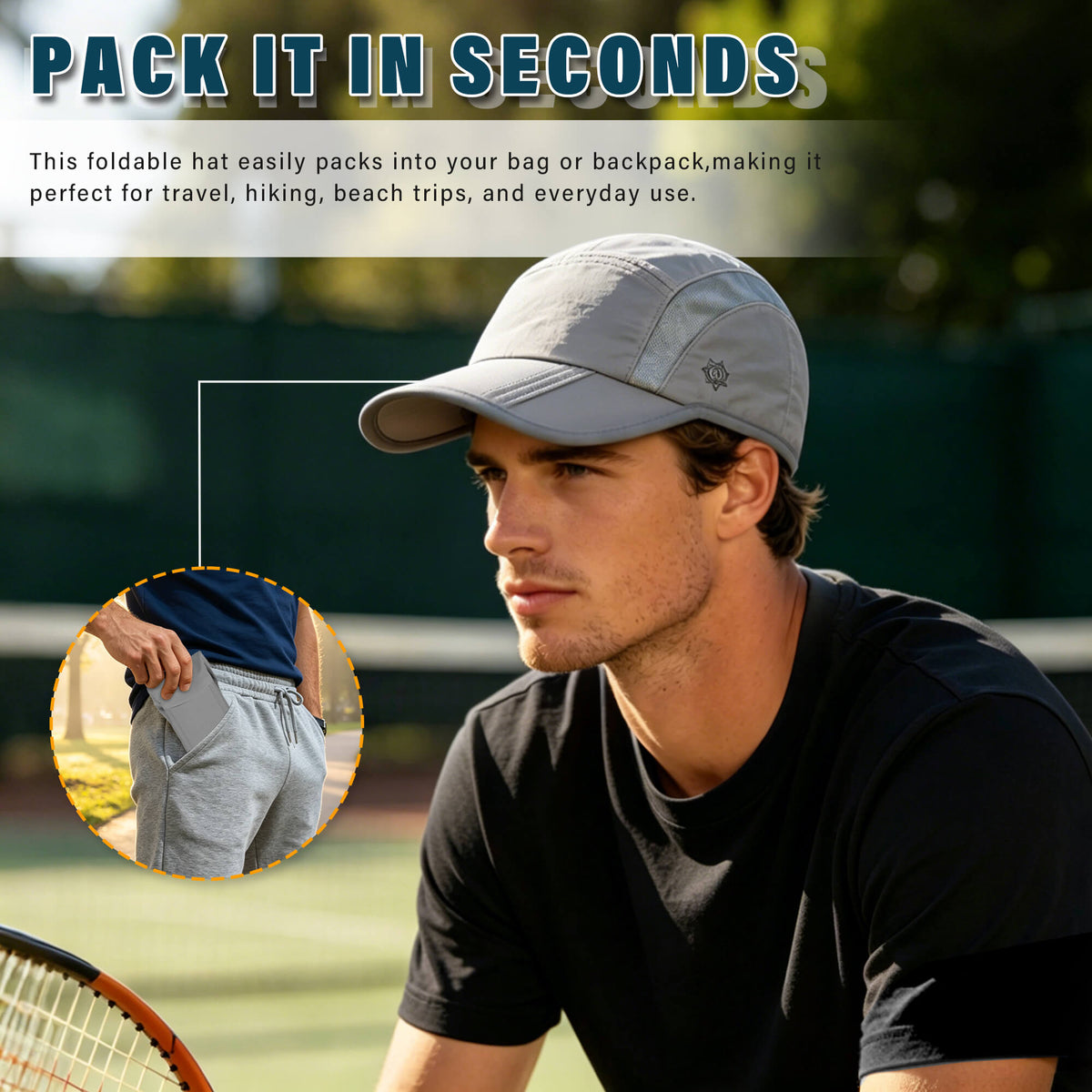 Solaris UPF 50+ Running Cap – Lightweight Foldable Sports Hat for Outdoor Training & Travel detail view