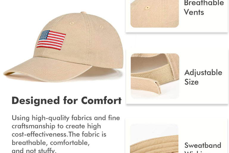 Tirrinia American Flag Baseball Cap detail view