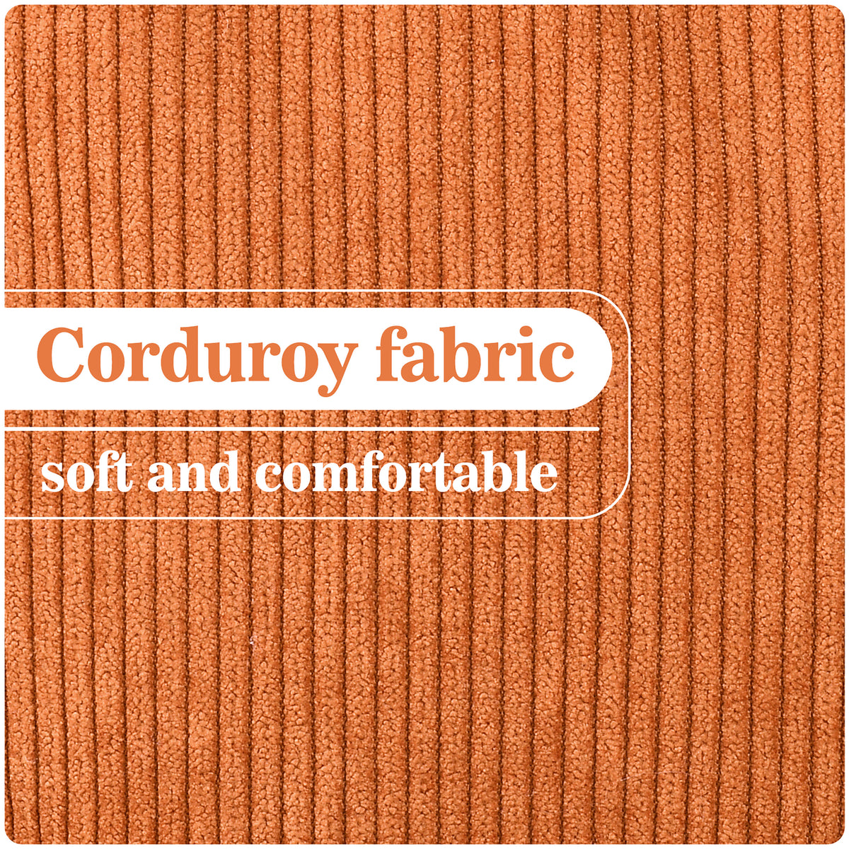 Tirrinia Classic Vintage Orange Corduroy Backpack detail view