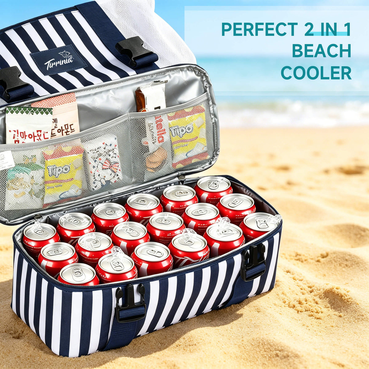 Tirrinia Mesh Beach Tote Cooler Bag