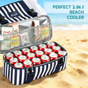 Tirrinia Mesh Beach Bag with Cooler Compartment, Extra Large Totes for Beach  Travel, Functional Fashion Beach Bag for Women