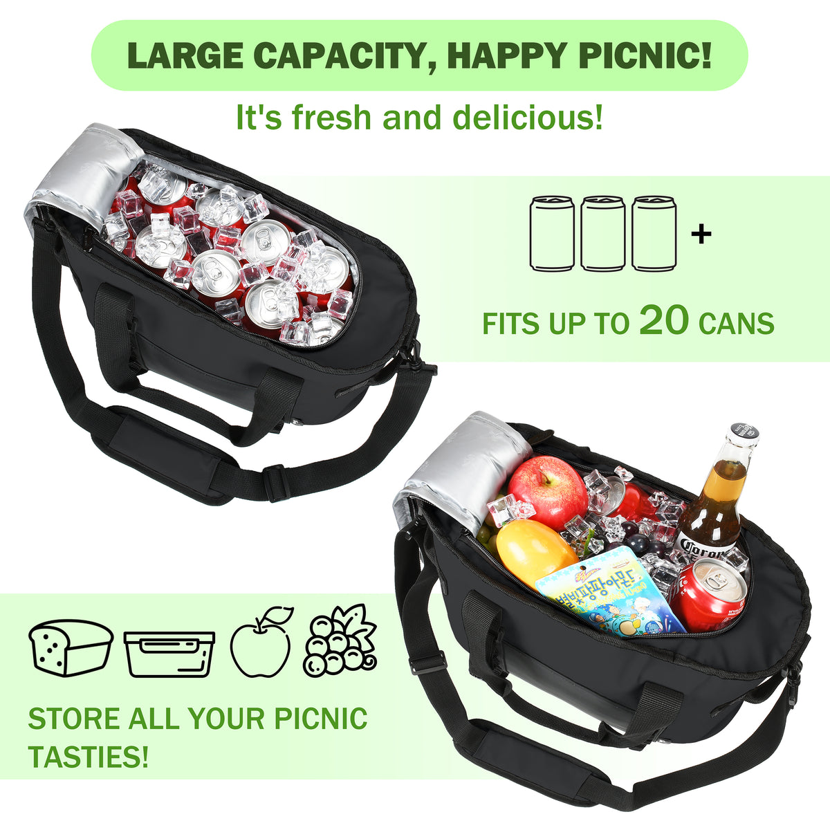 Tirrinia 20 Cans Insulated Soft Cooler Bag